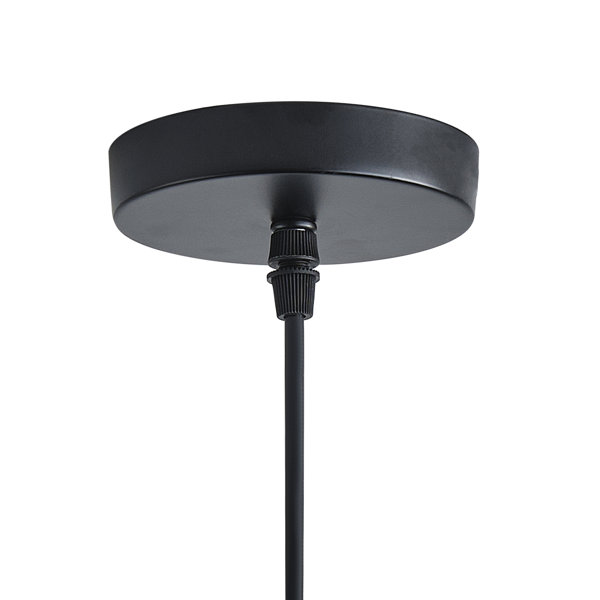 Bay Isle Home Yalaha 1Light Boho Rattan Pendant Light Fixtures Black Finished Hanging Lamp